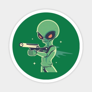 Alien Firing a Laser Gun Magnet